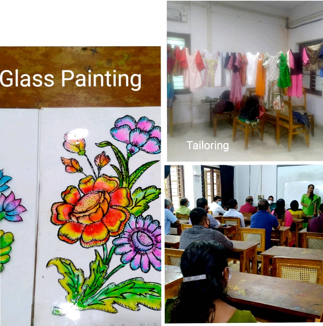 glass painting and tailoring classes